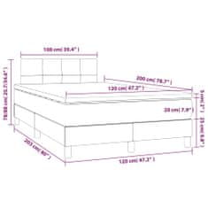 Petromila vidaXL Boxspring posteľ s matracom sivohnedý 120x200 cm látka