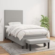 Petromila vidaXL Boxspring posteľ s matracom bledosivý 100x200 cm látka