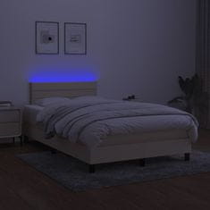 Petromila vidaXL Boxspring posteľ s matracom a LED krémová 120x190 cm látka