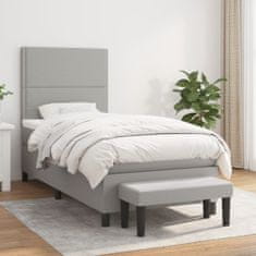 shumee Boxspring posteľ s matracom bledosivý 100x200 cm látka