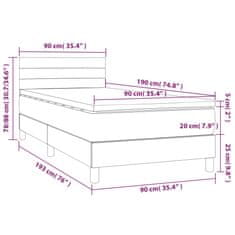 Petromila vidaXL Boxspring posteľ s matracom tmavohnedá 90x190 cm látka