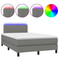 Petromila vidaXL Boxspring posteľ s matracom a LED, tmavosivá 120x190 cm, látka