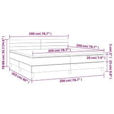 shumee Boxspring posteľ s matracom tmavohnedá 200x200 cm látka