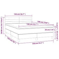 Petromila vidaXL Boxspring posteľ s matracom krémový 140x190 cm látka