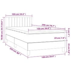 shumee Boxspring posteľ s matracom sivohnedý 100x200 cm látka