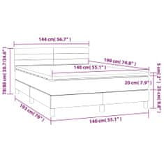 Petromila vidaXL Boxspring posteľ s matracom tmavosivá 140x190 cm látka