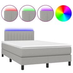 Petromila vidaXL Boxspring posteľ s matracom a LED, svetlosivá 120x190 cm, látka