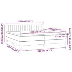 shumee Boxspring posteľ s matracom sivohnedý 200x200 cm látka