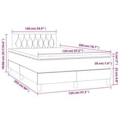 shumee Boxspring posteľ s matracom tmavohnedá 120x200 cm látka