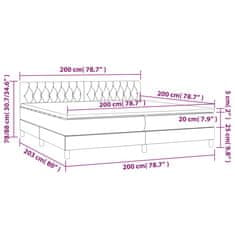 shumee Posteľný rám boxsping s matracom bledosivý 200x200 cm látka