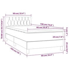 shumee Boxspring posteľ s matracom tmavosivá 90x190 cm látka