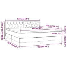 shumee Boxspring posteľ s matracom tmavosivá 160x200 cm látka