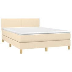 Petromila vidaXL Boxspring posteľ s matracom krémový 140x190 cm látka