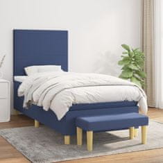 Petromila vidaXL Boxspring posteľ s matracom modrá 100x200 cm látka