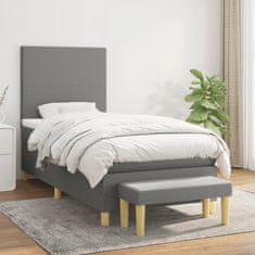 Petromila vidaXL Boxspring posteľ s matracom tmavosivá 90x200 cm látka