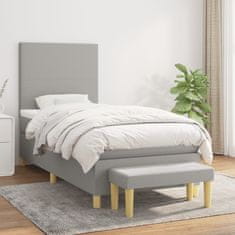 Petromila vidaXL Boxspring posteľ s matracom bledosivý 100x200 cm látka