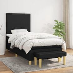 Petromila vidaXL Boxspring posteľ s matracom čierna 100x200 cm látka