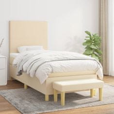 Petromila vidaXL Boxspring posteľ s matracom krémová 100x200 cm látka