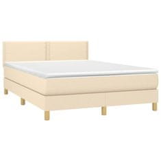 shumee Posteľný rám boxspring s matracom krémový 140x200 cm látka