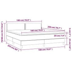 Vidaxl Posteľný rám boxspring s matracom modrý 180x200 cm látka