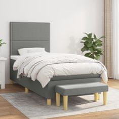 Petromila vidaXL Boxspring posteľ s matracom tmavosivá 100x200 cm látka