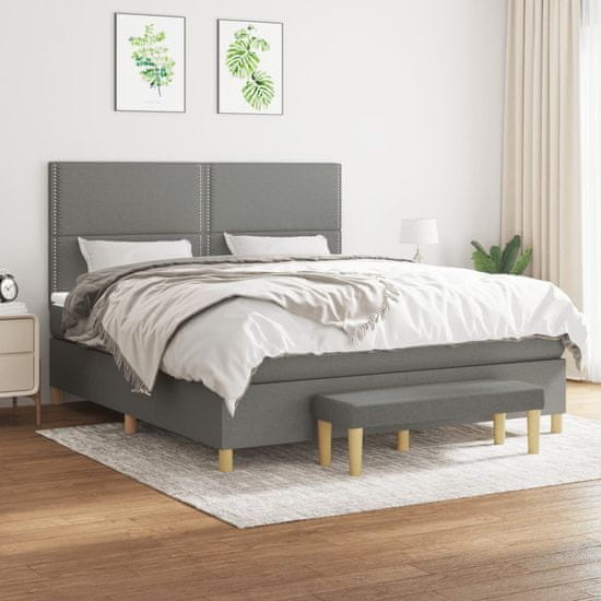 Petromila vidaXL Boxspring posteľ s matracom tmavosivá 160x200 cm látka