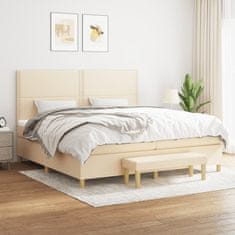 Petromila vidaXL Boxspring posteľ s matracom krémová 200x200 cm látka