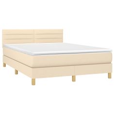 Petromila vidaXL Boxspring posteľ s matracom krémový 140x190 cm látka