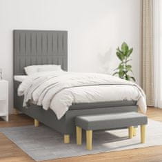 Petromila vidaXL Boxspring posteľ s matracom tmavosivá 90x200 cm látka