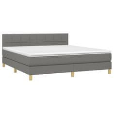 shumee Boxspring posteľ s matracom tmavosivá 180x200 cm látka