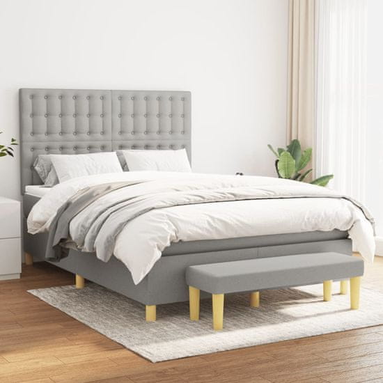 Petromila vidaXL Boxspring posteľ s matracom bledosivá 140x200 cm látka