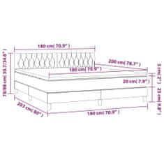 shumee Boxspring posteľ s matracom tmavosivá 180x200 cm látka