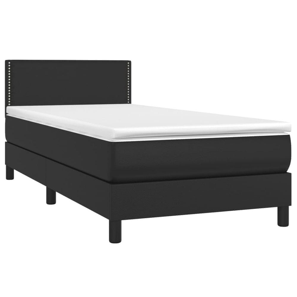 Vidaxl Boxspring posteľ s matracom čierny 90x190 cm umelá koža