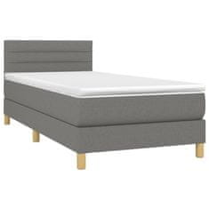 shumee Boxspring posteľ s matracom tmavosivá 90x200 cm látka