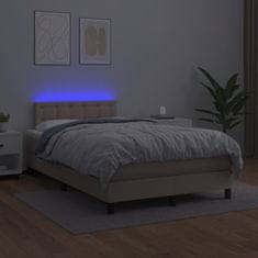 Petromila vidaXL Boxspring posteľ matrac a LED kapučínová 120x200 cm umelá koža