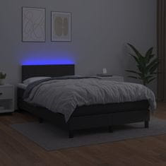 Petromila vidaXL Boxspring posteľ s matracom a LED čierna 120x200 cm umelá koža