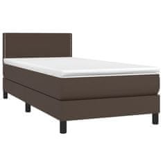 Petromila vidaXL Boxspring posteľ s matracom a LED hnedá 90x200 cm umelá koža