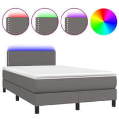 Petromila vidaXL Boxspring posteľ s matracom a LED sivá 120x200 cm umelá koža