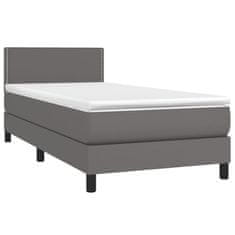 Petromila vidaXL Boxspring posteľ s matracom a LED sivá 80x200 cm umelá koža