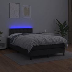 Petromila vidaXL Boxspring posteľ s matracom a LED čierna 120x200 cm umelá koža