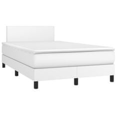 Petromila vidaXL Boxspring posteľ s matracom a LED biela 120x200 cm umelá koža