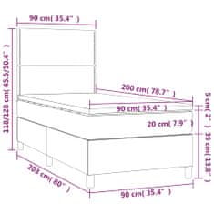 Petromila vidaXL Boxspring posteľ s matracom a LED biela 90x200 cm umelá koža