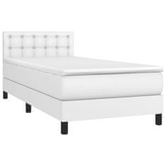 shumee Boxspring posteľ s matracom biela 90x200 cm umelá koža