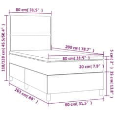 Petromila vidaXL Boxspring posteľ s matracom a LED biela 80x200 cm umelá koža