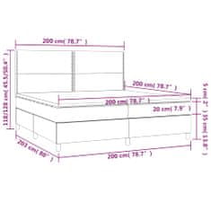 Petromila vidaXL Boxspring posteľ matrac a LED kapučínová 200x200 cm umelá koža