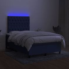 Petromila vidaXL Boxspring posteľ s matracom a LED modrá 120x190 cm látka