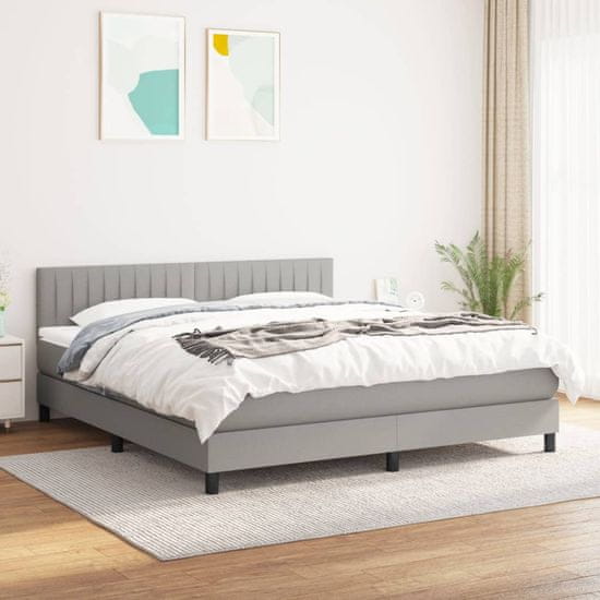 shumee Boxspring posteľ s matracom svetlosivá 100x200 cm látka