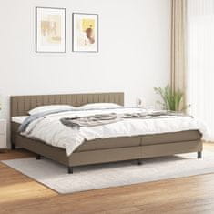 shumee Boxspring posteľ s matracom sivohnedý 200x200 cm látka