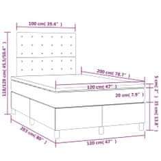 Petromila vidaXL Boxspring posteľ s matracom bledosivá 120x200 cm látka