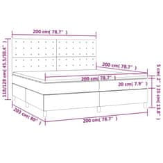 Petromila vidaXL Boxspring posteľ matrac a LED kapučínová 200x200 cm umelá koža